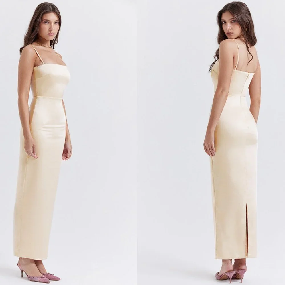 HOUSE OF CB 'Costanza' Vintage Cream Maxi Dress NWOT - Picture 4 of 13